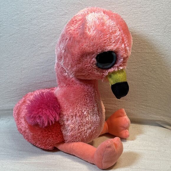 Ty Beanie Boos 9" GILDA Flamingo Stuffed Plush‎ w/ Heart Tags - Picture 10 of 10